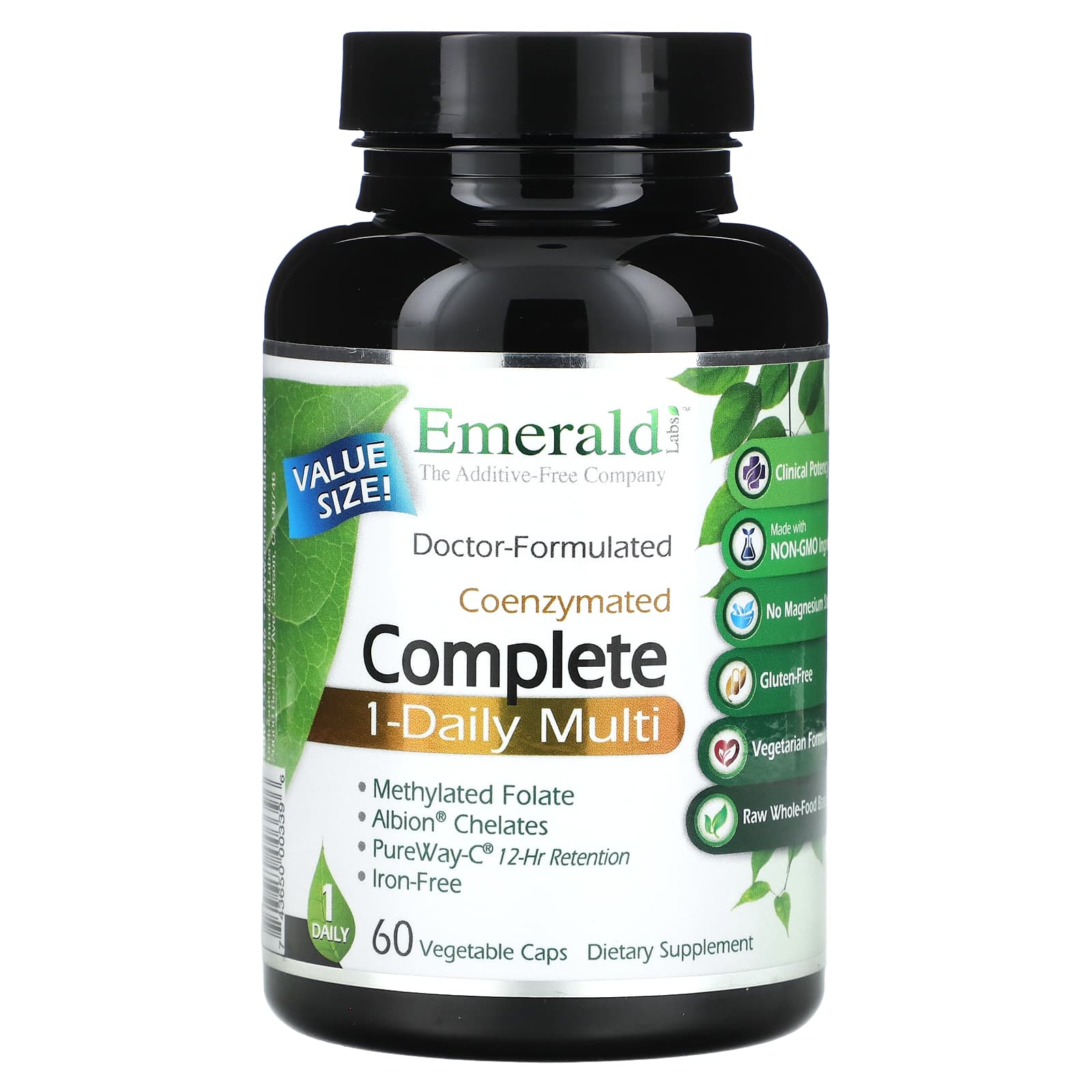 Emerald Laboratories CoEnzymated Complete 1-Daily Multi, 60 Veg Capsules - Image 1