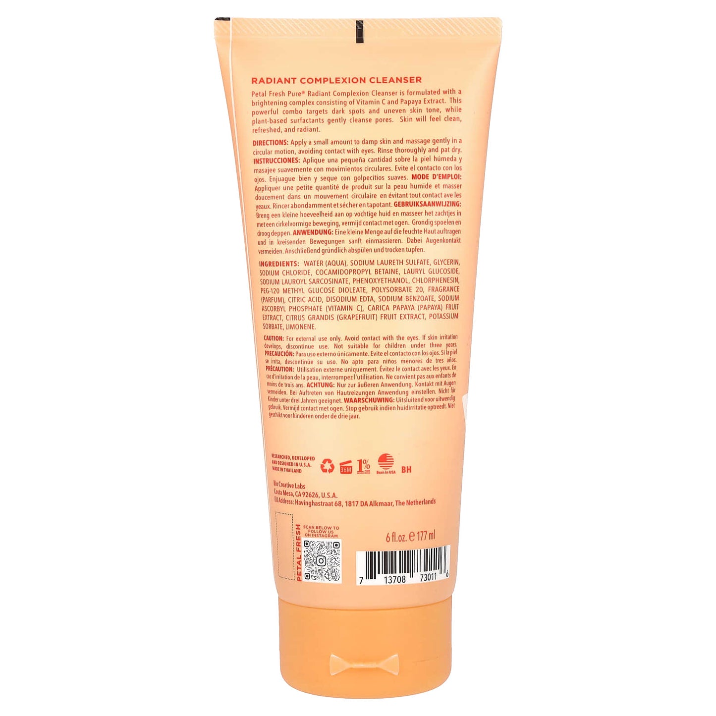 Petal Fresh, Pure, Radiant Complexion Cleanser, Papaya, 6 fl oz (177 ml) - Image 2
