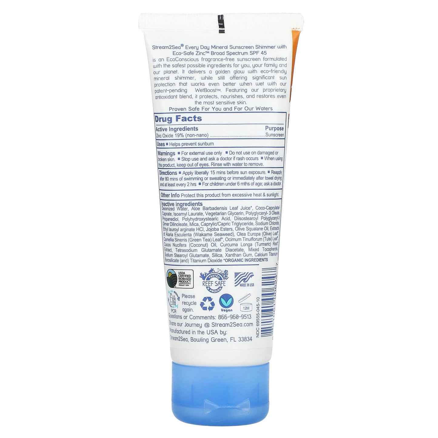 Stream2Sea, Every Day Mineral Sunscreen, Shimmer, SPF 45, 2.5 fl oz (75 ml) - Image 2