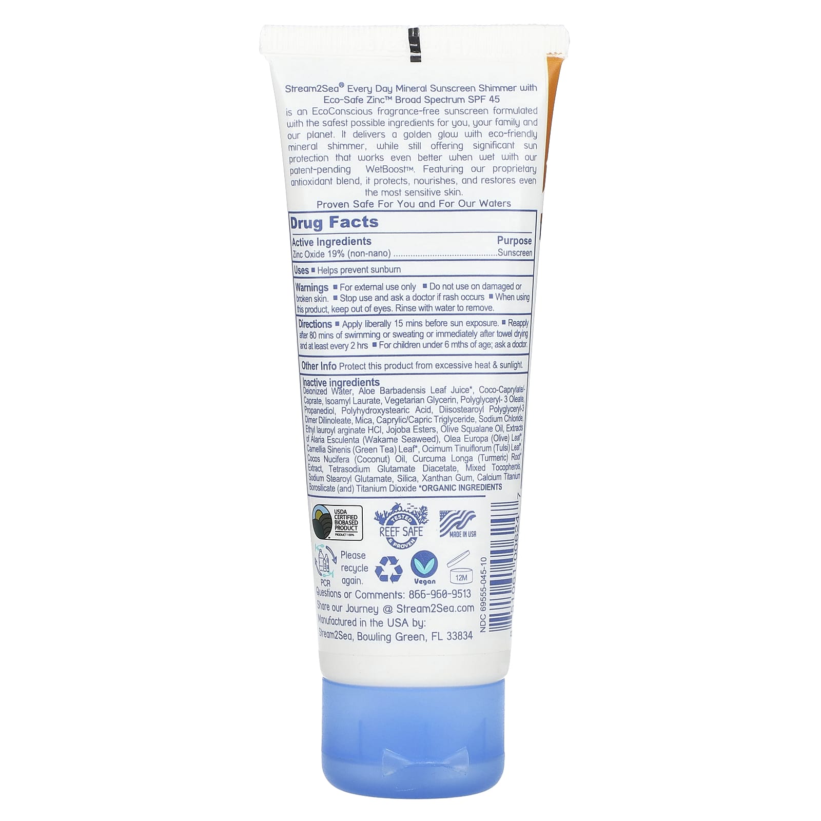 Stream2Sea, Every Day Mineral Sunscreen, Shimmer, SPF 45, 2.5 fl oz (75 ml) - Image 2