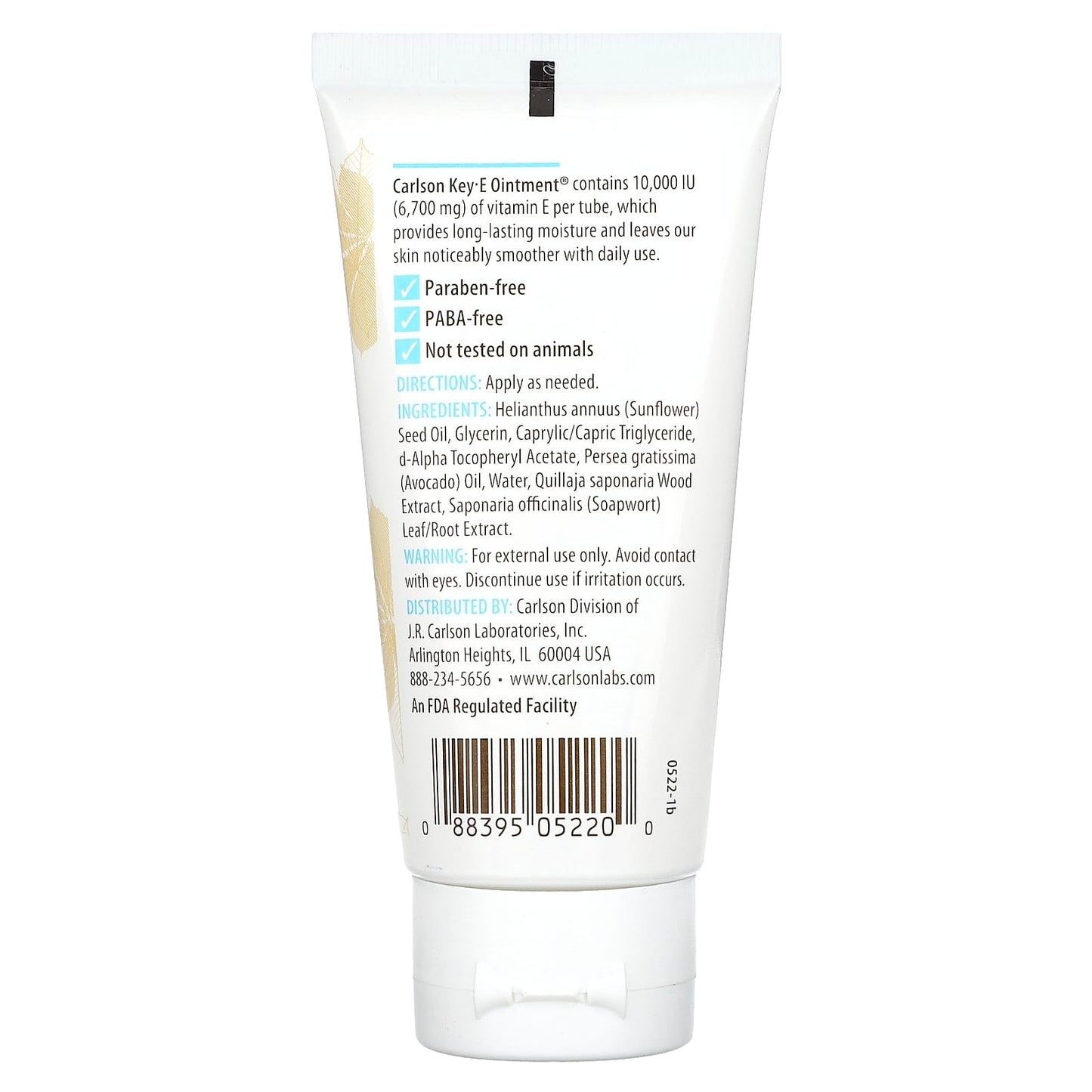 Carlson Key-E Hand & Body Ointment Unscented 2oz Vitamin E Moisturizer - Image 2