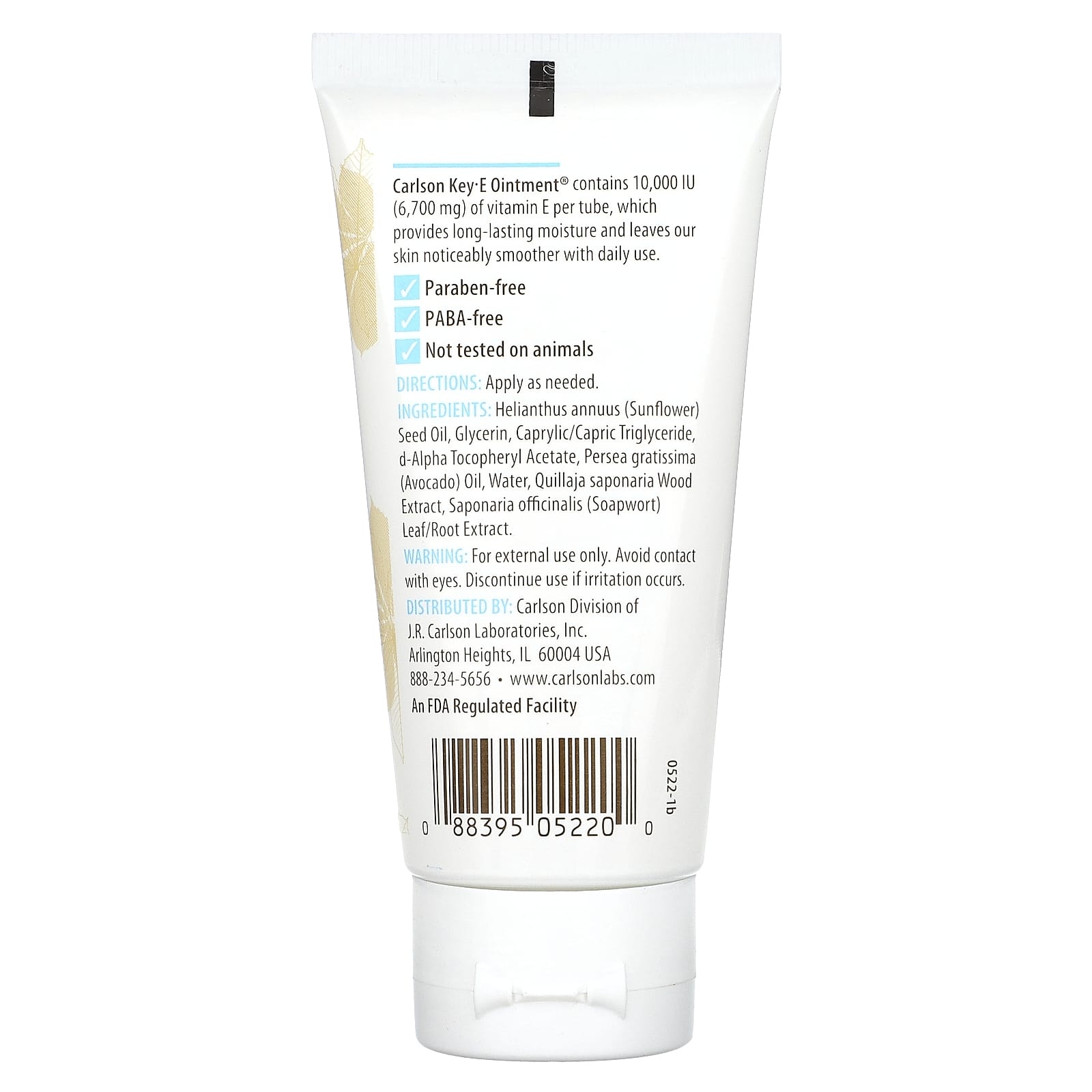 Carlson Key-E Hand & Body Ointment Unscented 2oz Vitamin E Moisturizer - Image 2