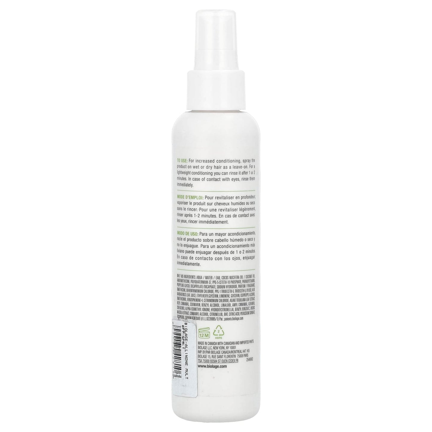 Biolage Coconut All-In-One Multi-Benefit Hair Spray, 5.1 fl oz - Image 2