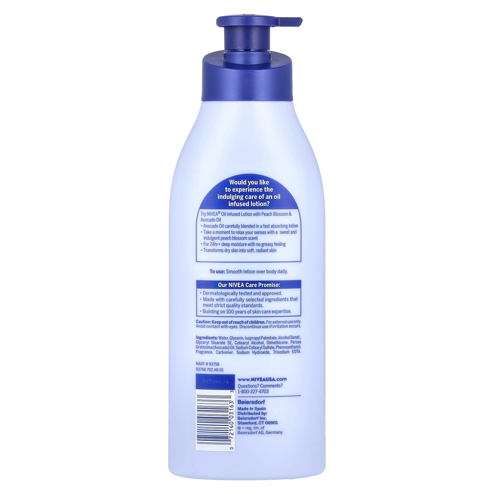 Nivea, Oil Infused Lotion, Peach Blossom & Avocado Oil , 16.9 fl oz (500 ml) - Image 2