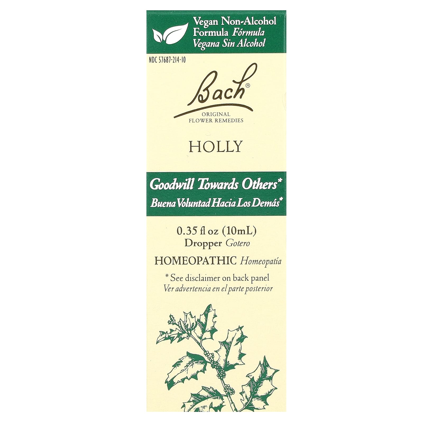 Bach Original Flower Remedies - Holly for Jealousy and Self-Doubt Relief - Image 1