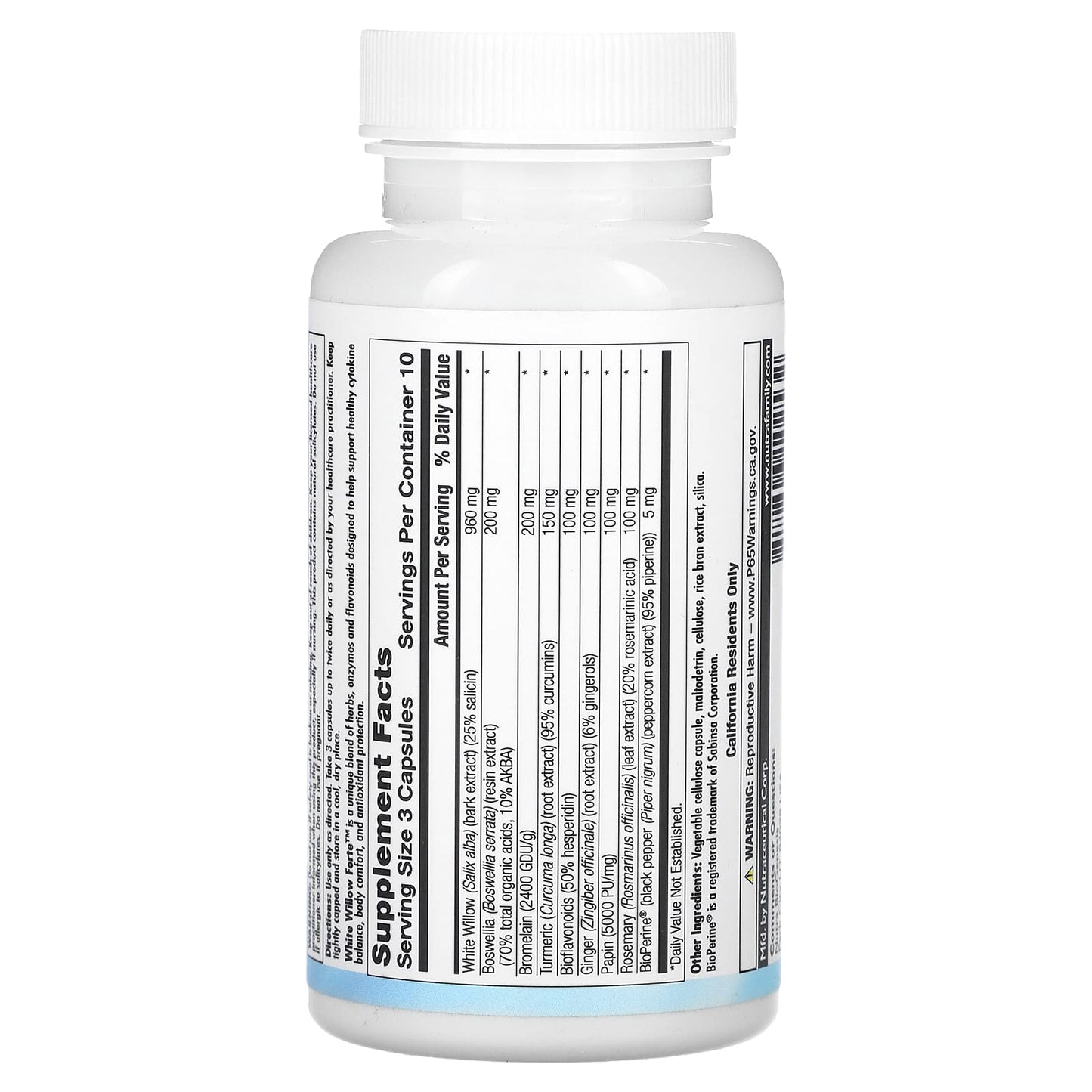 Nutra BioGenesis, White Willow Forte, 30 Capsules - Image 2