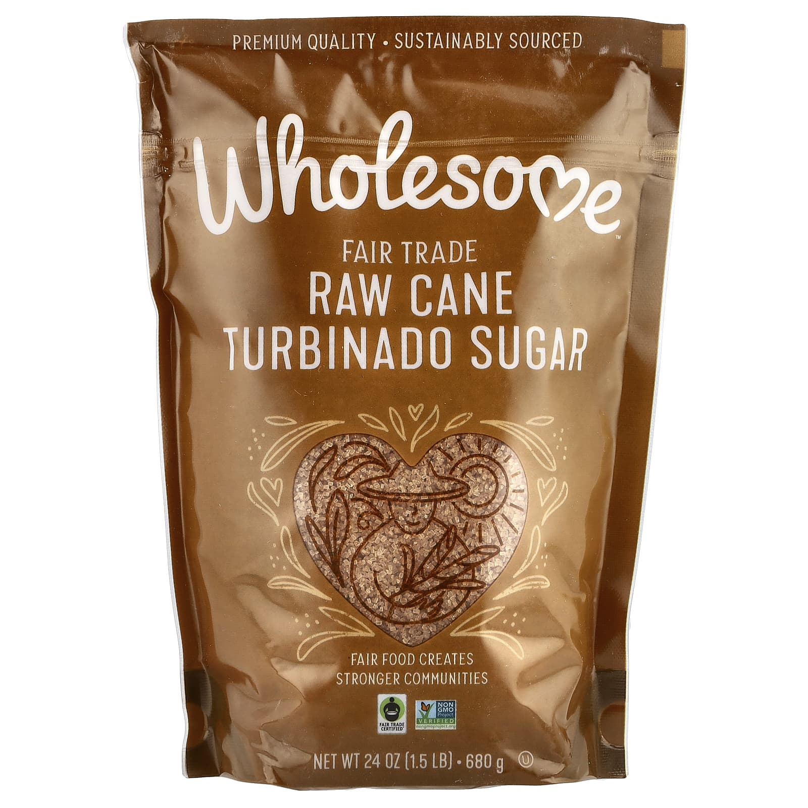 Wholesome Sweeteners, Raw Cane Turbinado Sugar, 24 oz (680 g) - Image 1