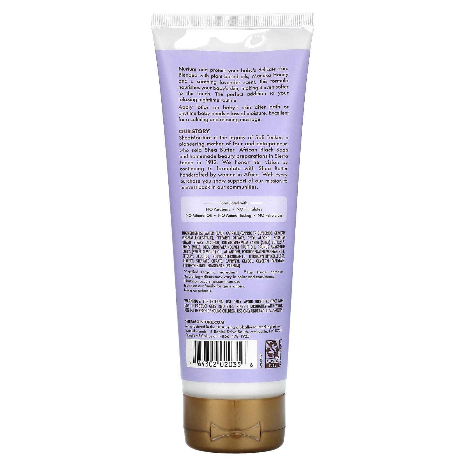 SheaMoisture, Baby, Nighttime Body Cream, Manuka Honey & Lavender, 8 oz (227 g) - Image 2