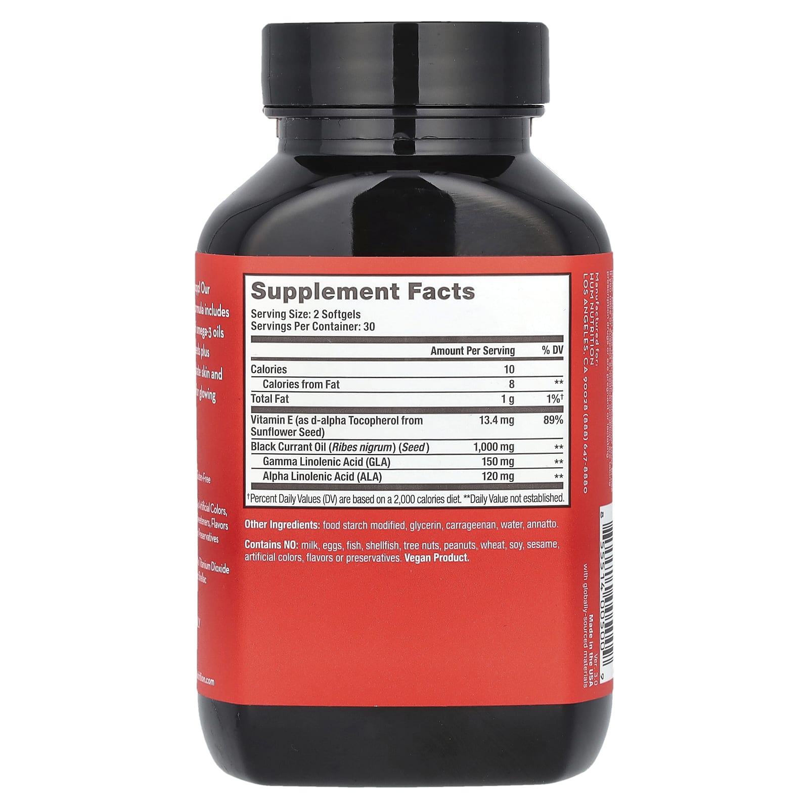 HUM Nutrition Red Carpet Vegan Omega-3 Softgels for Glowing Skin - Image 2