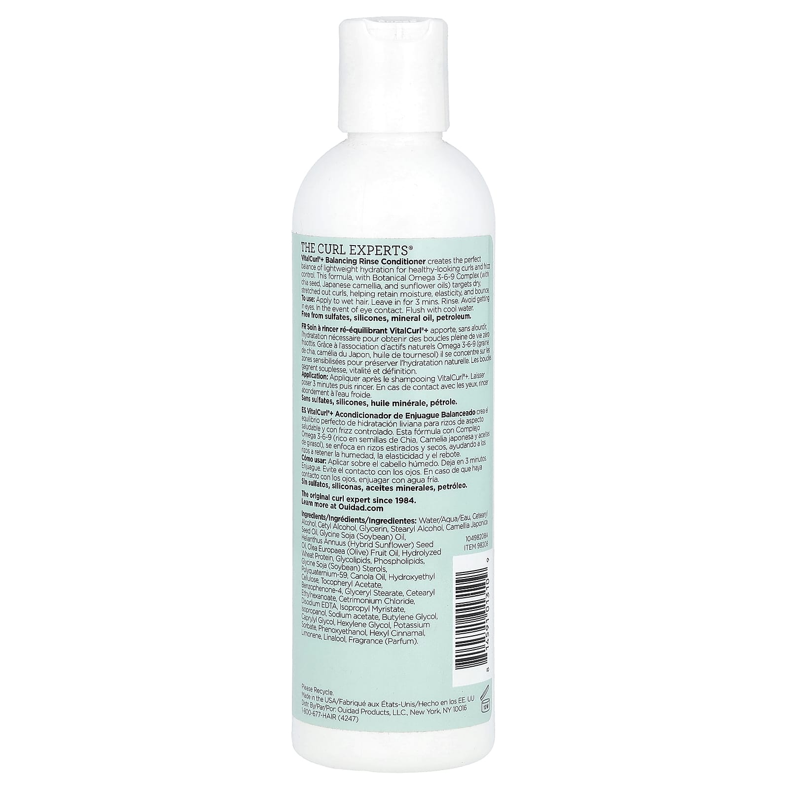 Ouidad, VitalCurl®+, Balancing Rinse Conditioner, Spiral Curls, 8.5 fl oz (250 ml) - Image 2