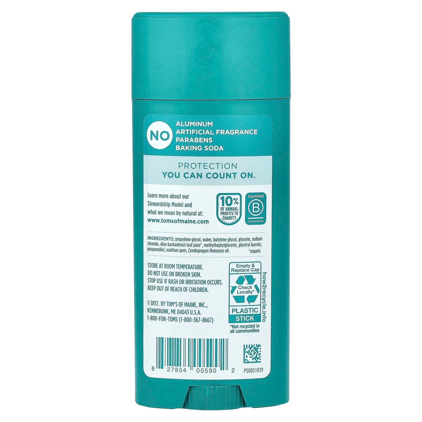 Tom's of Maine, Aluminum Free Deodorant, Unscented, 3.25 oz (92 g) - Image 2