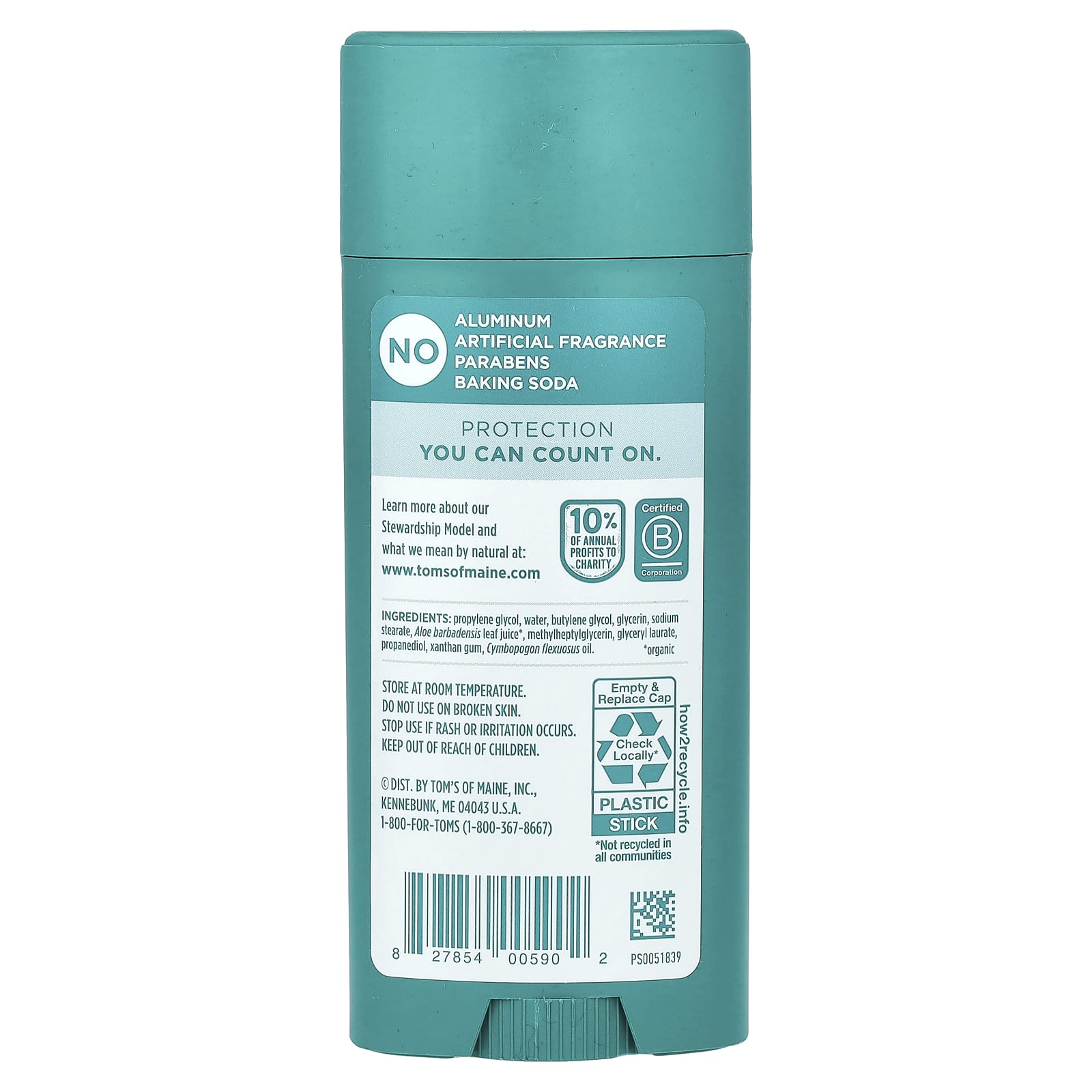 Tom's of Maine, Aluminum Free Deodorant, Unscented, 3.25 oz (92 g) - Image 2