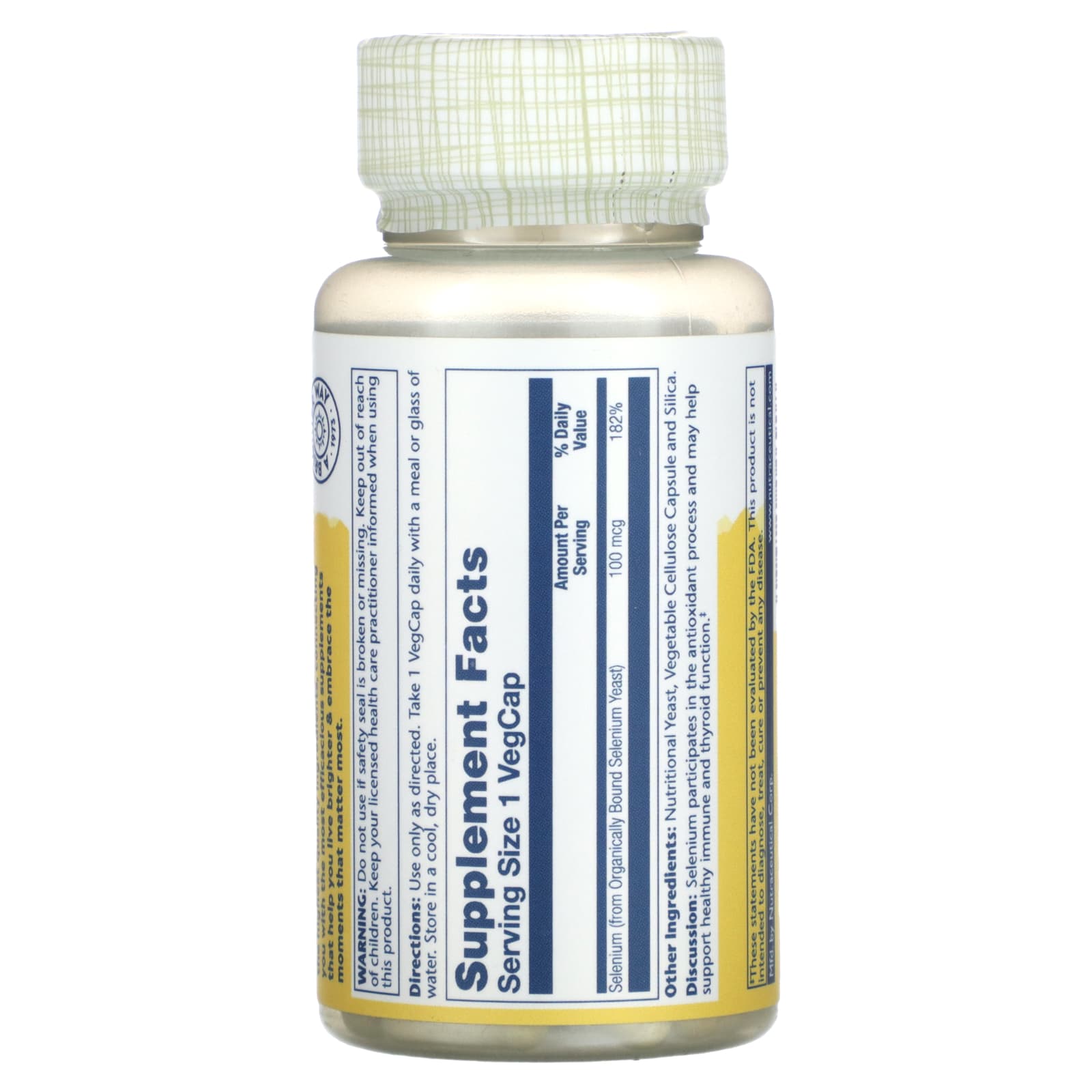 Solaray, Selenium, 100 mcg , 100 VegCaps - Image 2