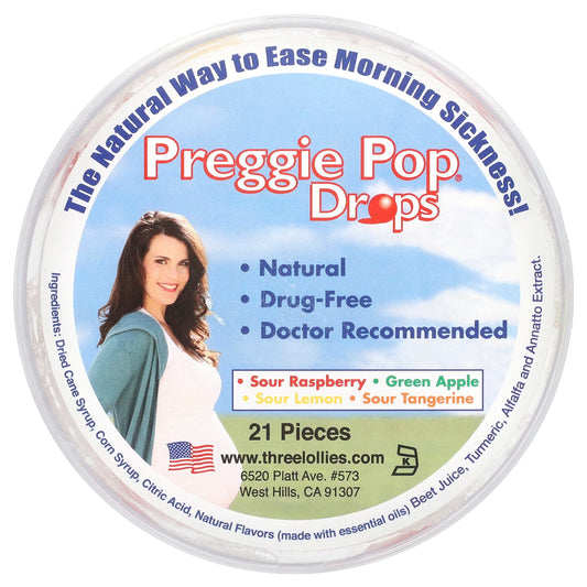 Preggie Pop Drops, Sour Fruits, 21 Pieces - Image 1