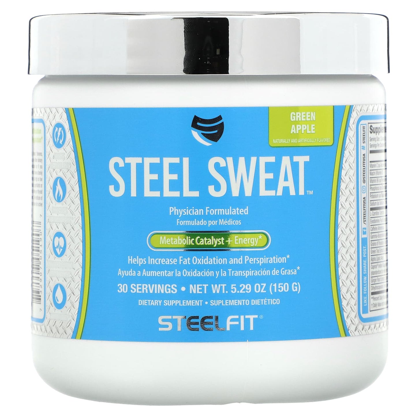 SteelFit, Steel Sweat, Green Apple, 5.29 oz (150 g) - Image 1