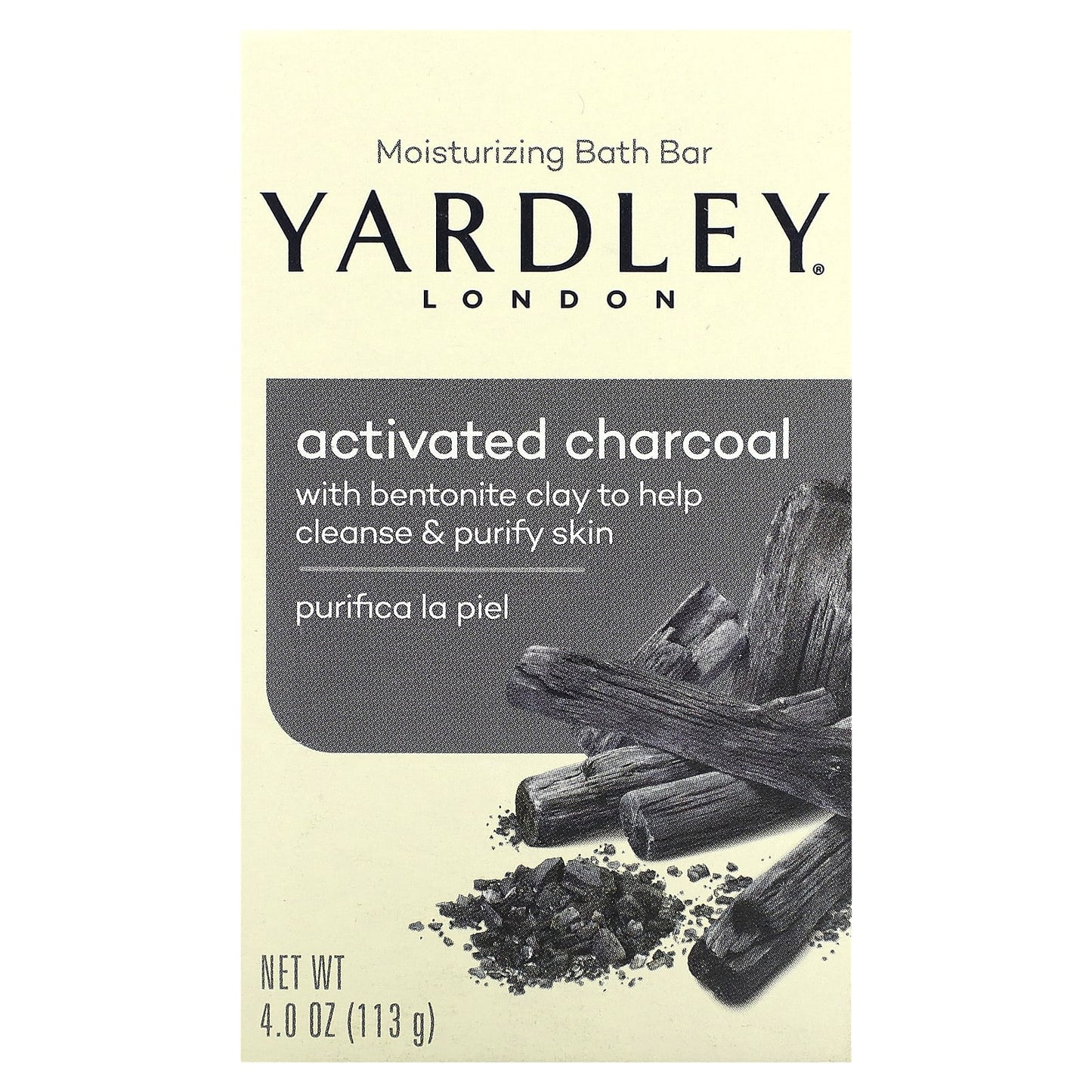 Yardley London, Moisturizing Bath Bar, Activated Charcoal, 4 oz (113 g) - Image 1