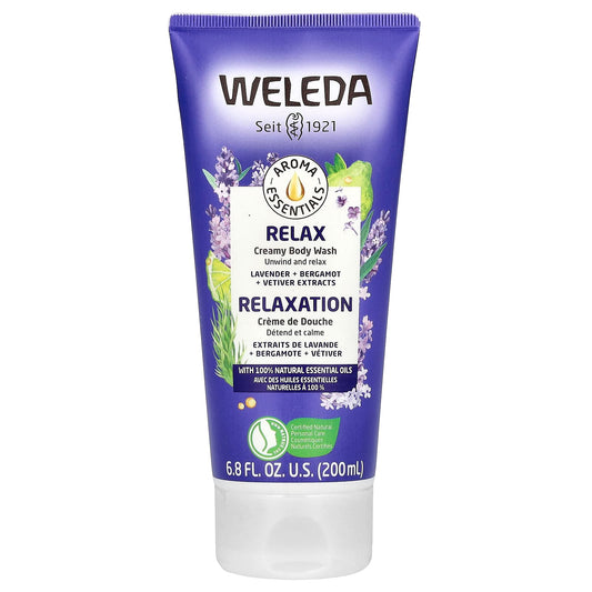 Weleda, Creamy Body Wash, Relax, Lavender + Bergamot + Vetiver Extracts, 6.8 fl oz (200 ml) - Image 1