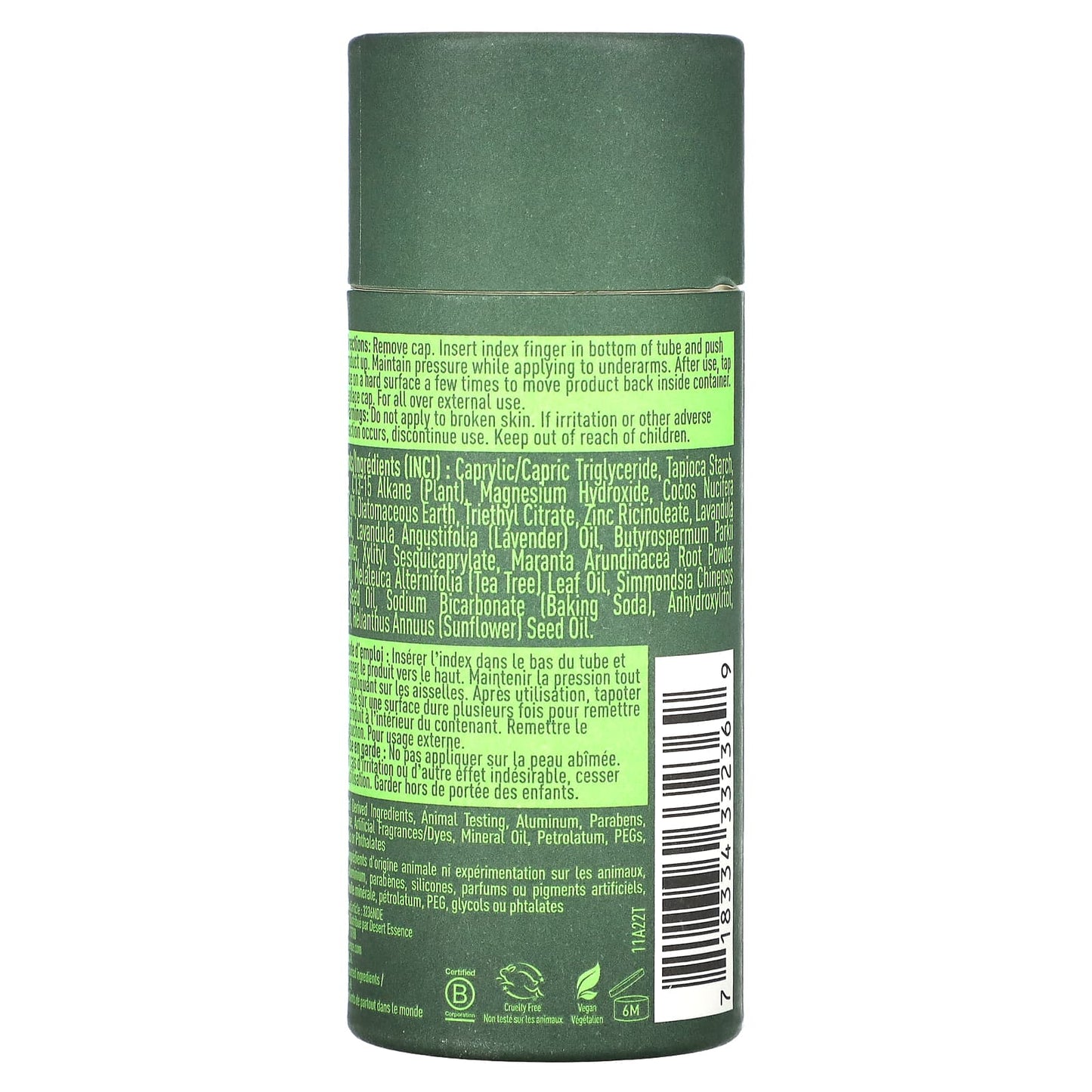 Natural Deodorant by Desert Essence - 2.25 oz, Aluminum & Paraben Free - Image 2