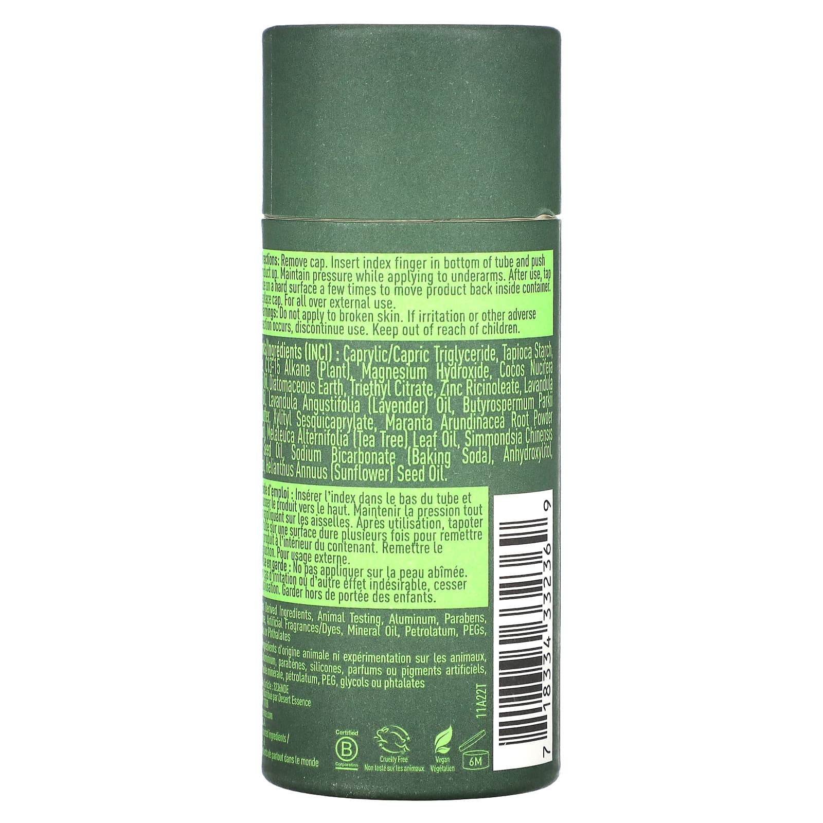 Natural Deodorant by Desert Essence - 2.25 oz, Aluminum & Paraben Free - Image 2
