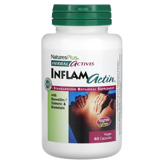 NaturesPlus, Herbal Actives, InflamActin, 60 Vegan Capsules - Image 1