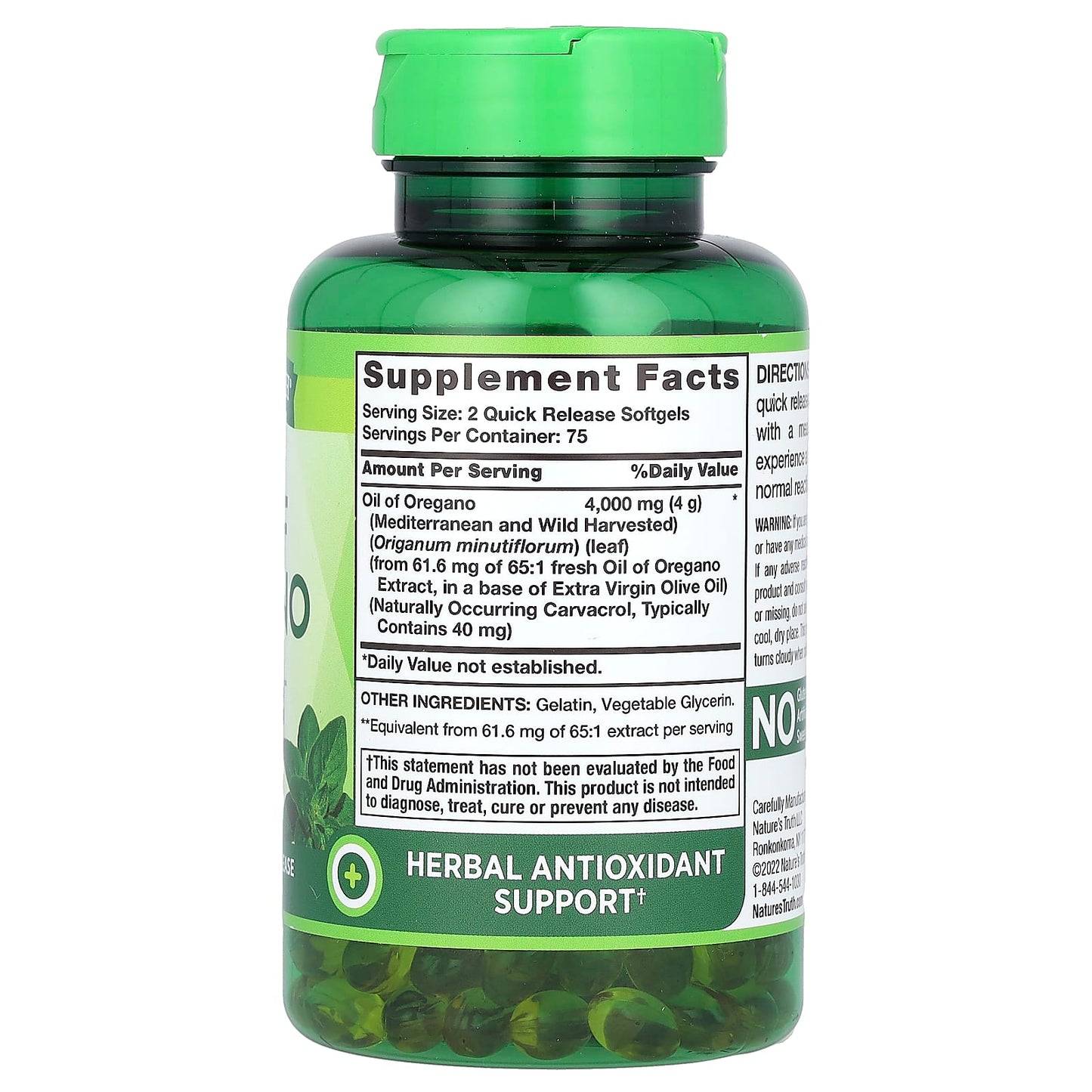 Nature's Truth, Vitamins, Oil Of Oregano, 2,000 mg, 150 Quick Release Softgels - Image 2