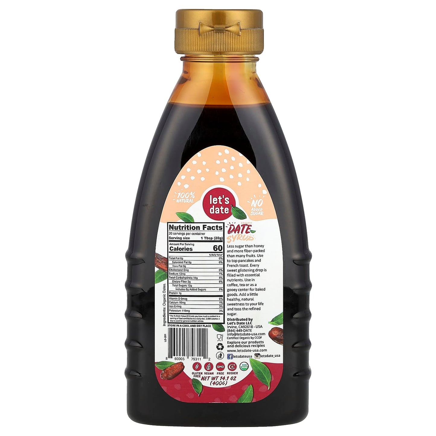 Let's Date, Organic Date Syrup , 14.1 oz (400 g) - Image 2