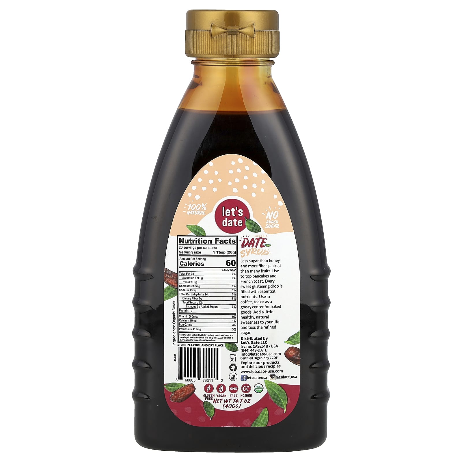 Let's Date, Organic Date Syrup , 14.1 oz (400 g) - Image 2