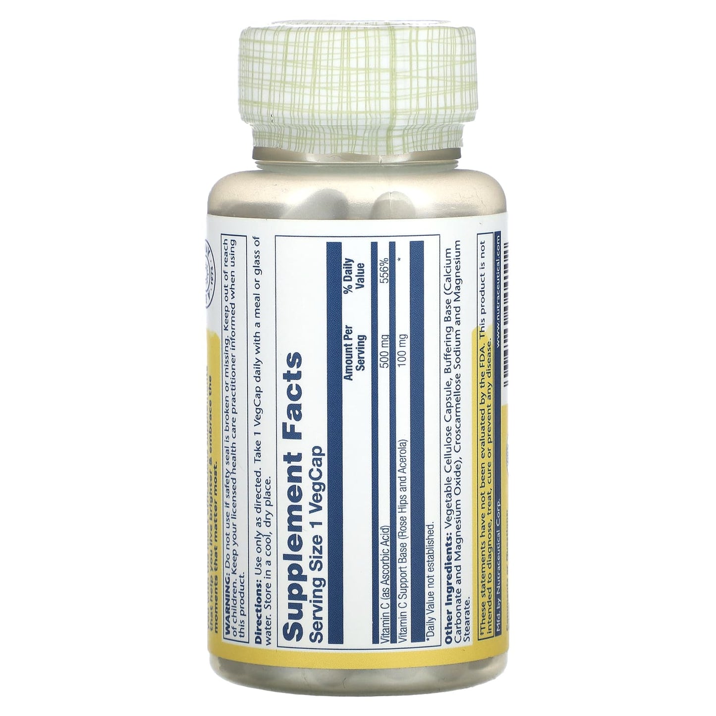 Solaray, Buffered Vitamin C, 100 VegCaps - Image 2