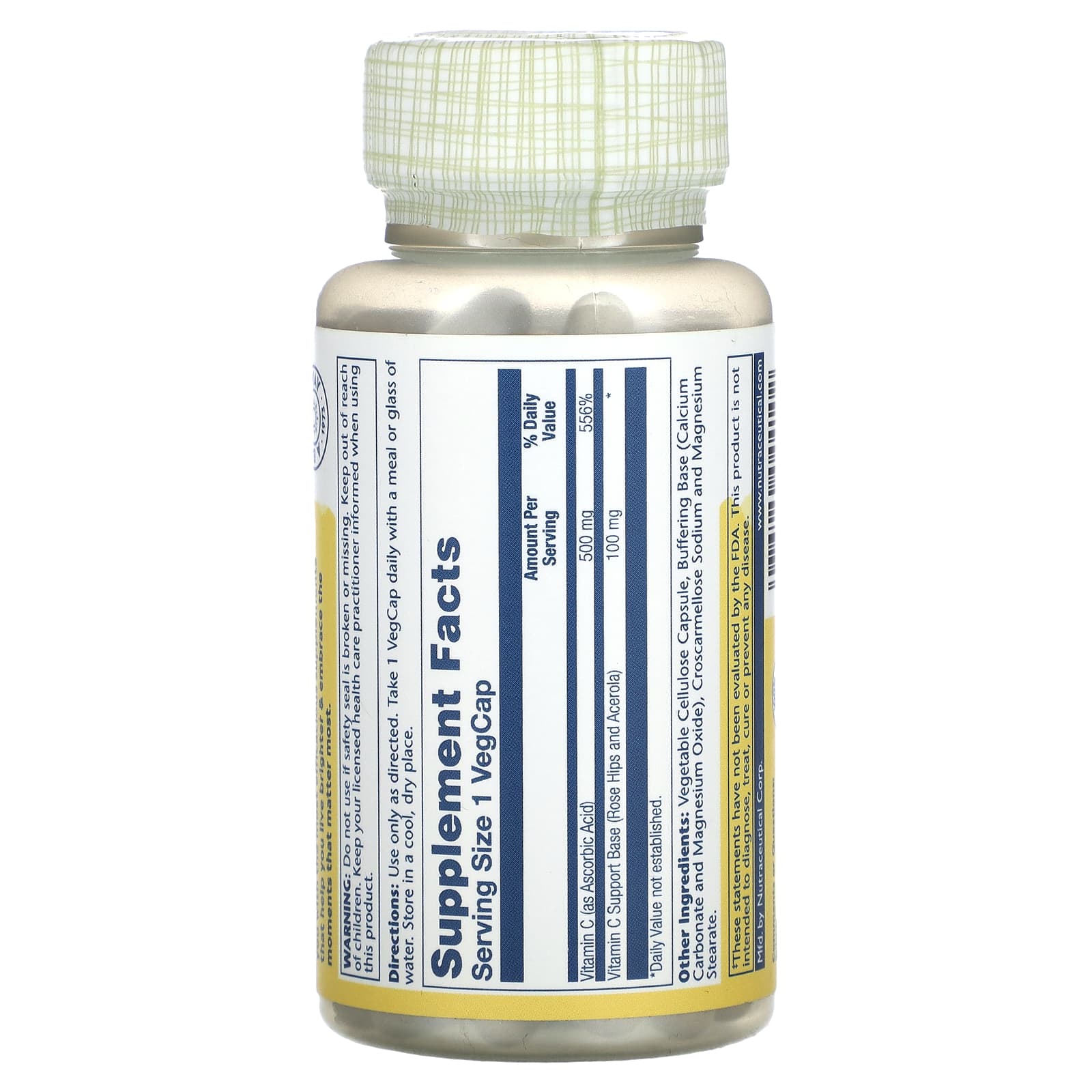 Solaray, Buffered Vitamin C, 100 VegCaps - Image 2