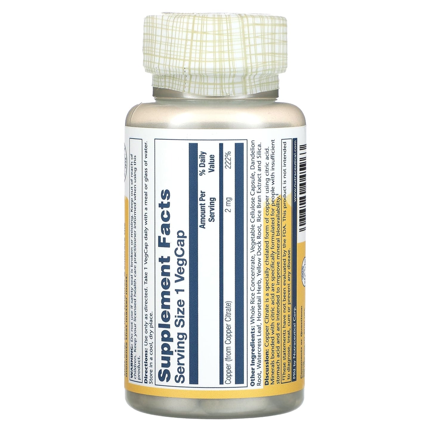 Solaray, Copper Citrate, 2 mg, 60 VegCaps - Image 2