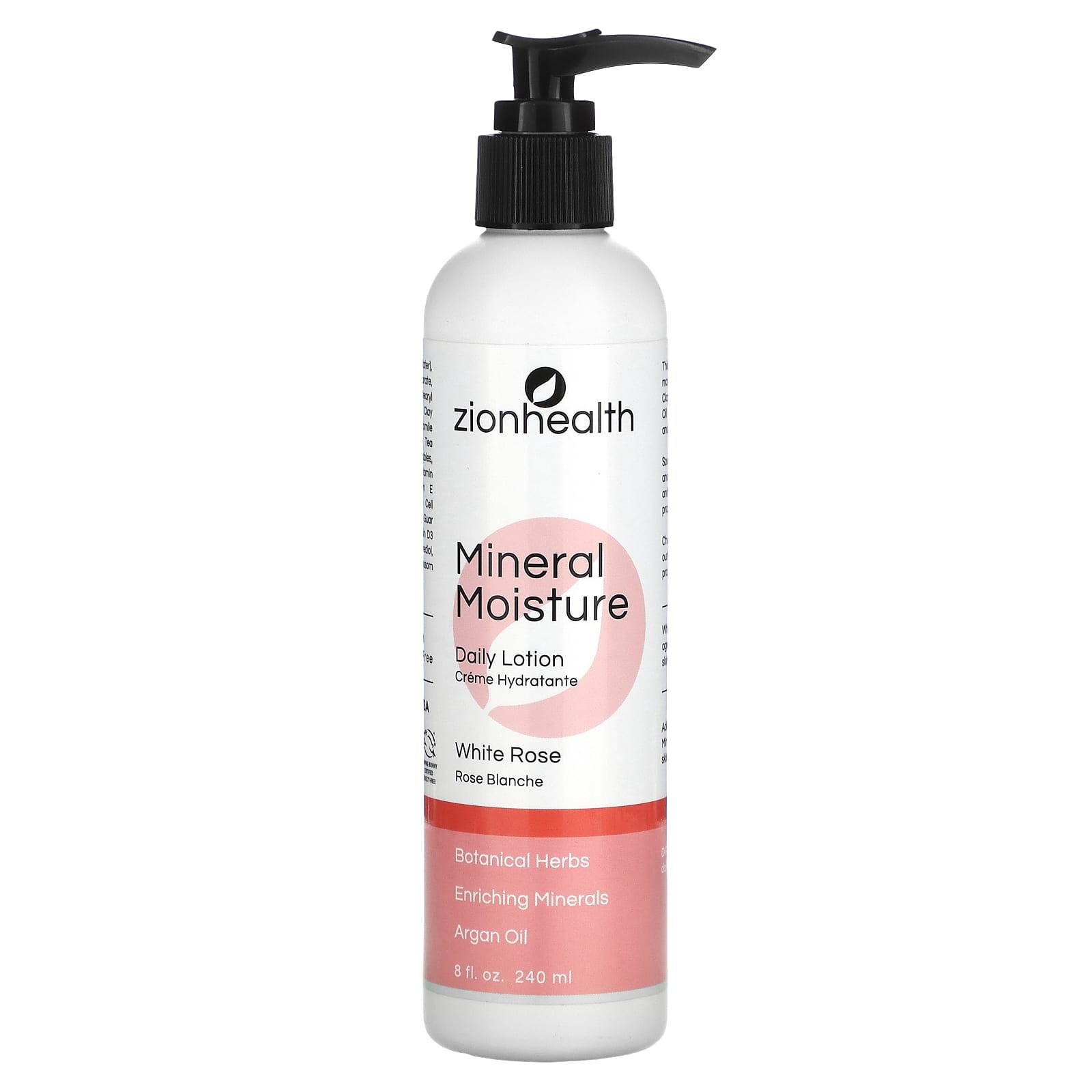 Zion Health, Mineral Moisture, Daily Lotion, White Rose, 8 oz (240 ml) - Image 1