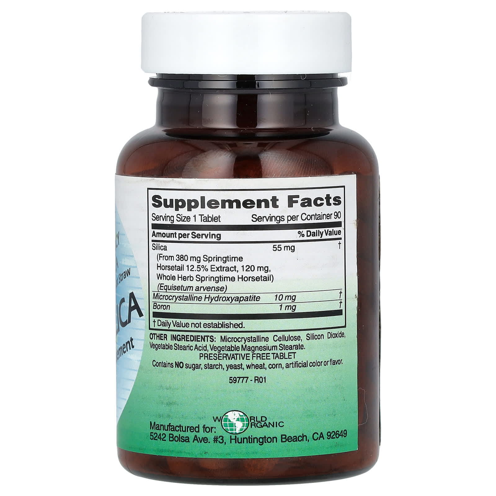 World Organic, Super Silica, 90 Tablets - Image 2