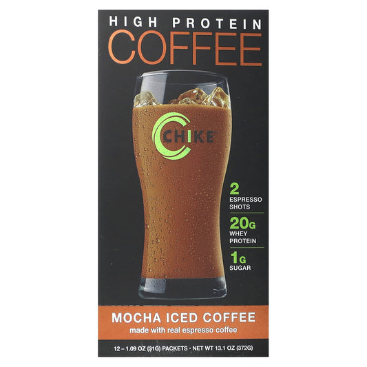 High Protein Mocha Iced Coffee by Chike Nutrition, 12 Packets - Image 1