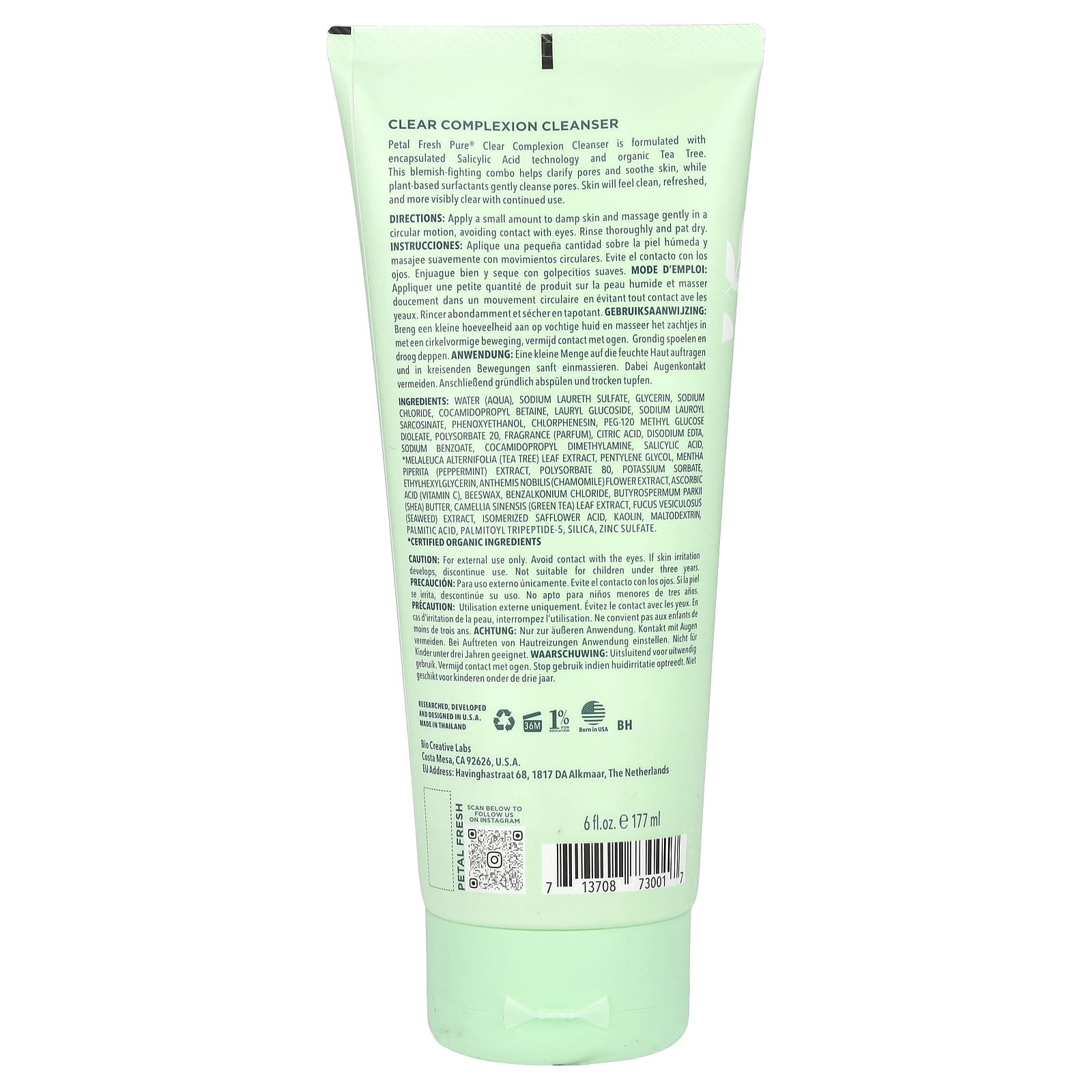 Petal Fresh, Pure, Clear Complexion Cleanser, Tea Tree, 6 fl oz (177 ml) - Image 2