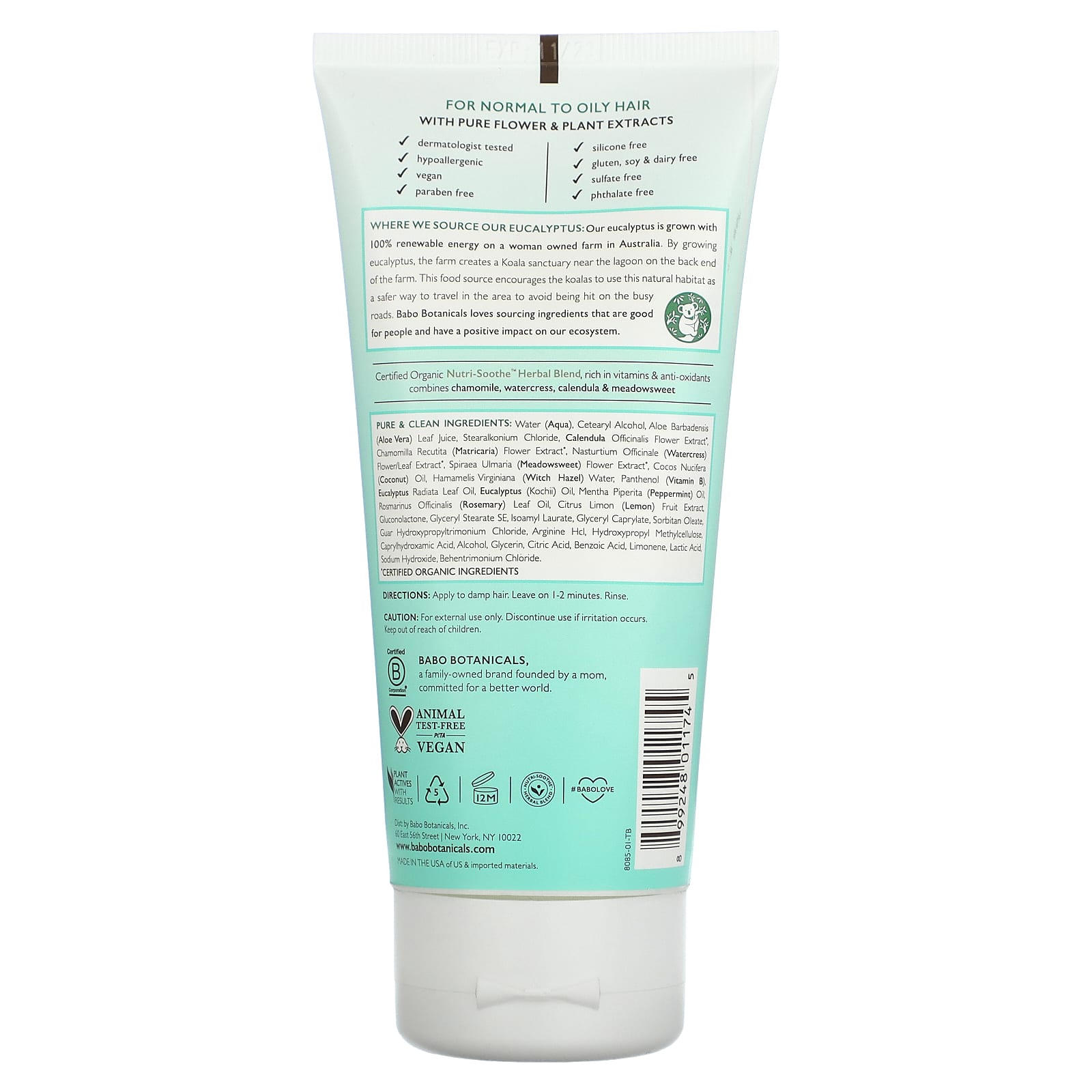Eucalyptus Remedy Conditioner for Normal to Oily Hair, Plant-Based, 6 fl oz - Image 2