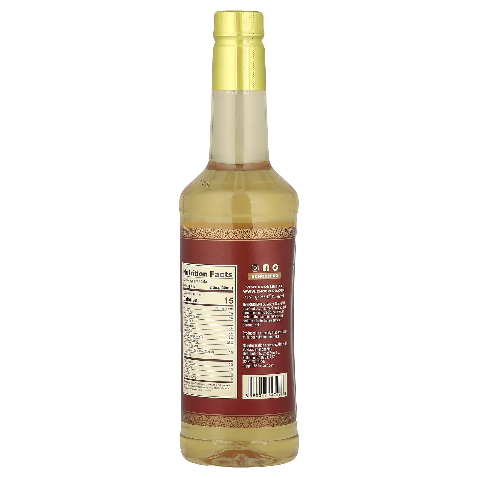 Sugar-Free Cinnamon Dolce Syrup by ChocZero, 25.4 fl oz (750 ml) - Image 2