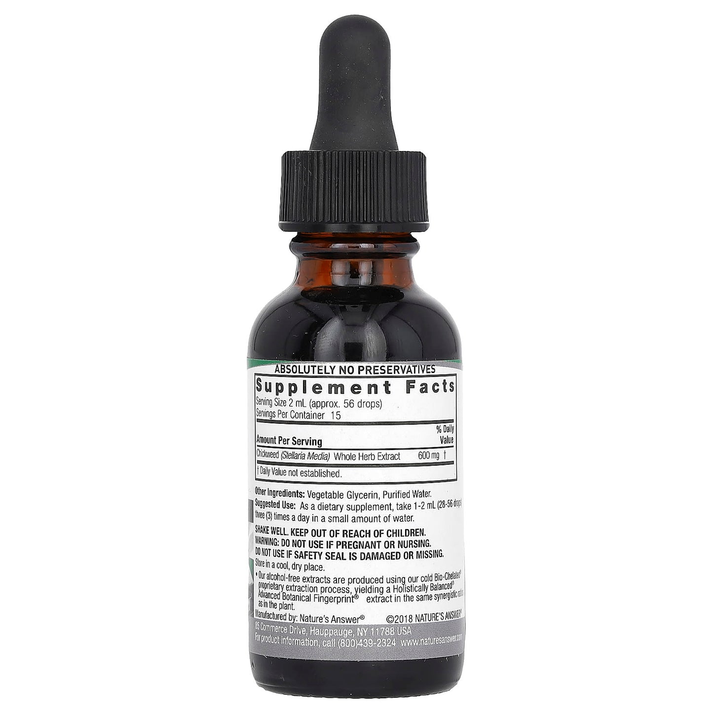 Nature's Answer, Chickweed Extract, Alcohol-Free, 2,000 mg, 1 fl oz (30 ml) - Image 2