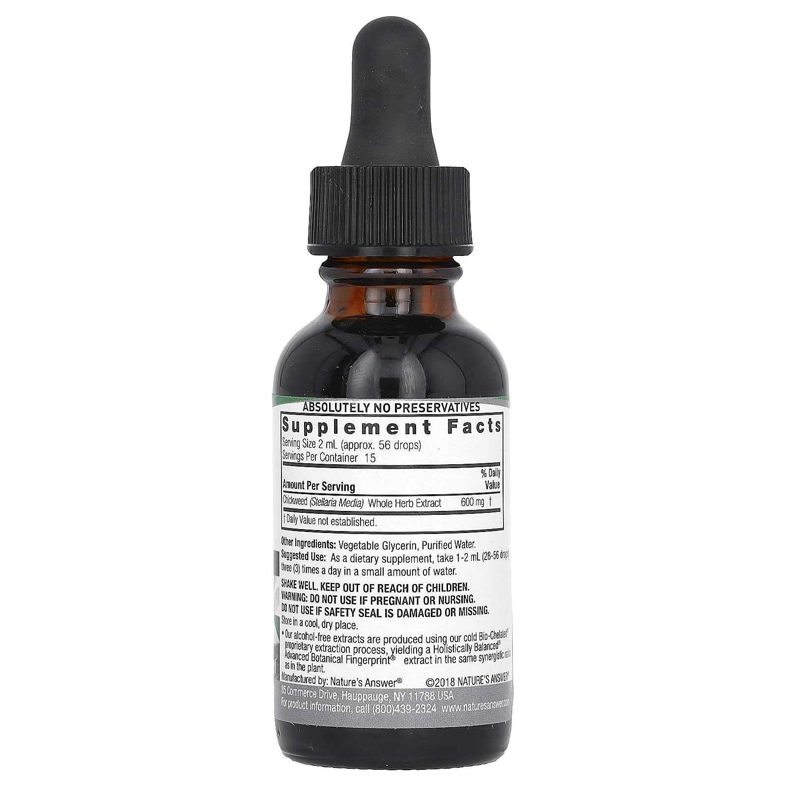 Nature's Answer, Chickweed Extract, Alcohol-Free, 2,000 mg, 1 fl oz (30 ml) - Image 2