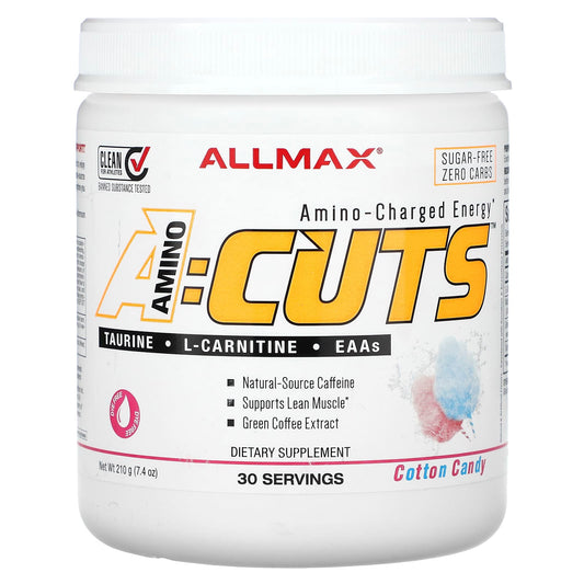 ALLMAX ACUTS Amino-Charged Energy, Cotton Candy, 7.4 oz (210 g) - Image 1
