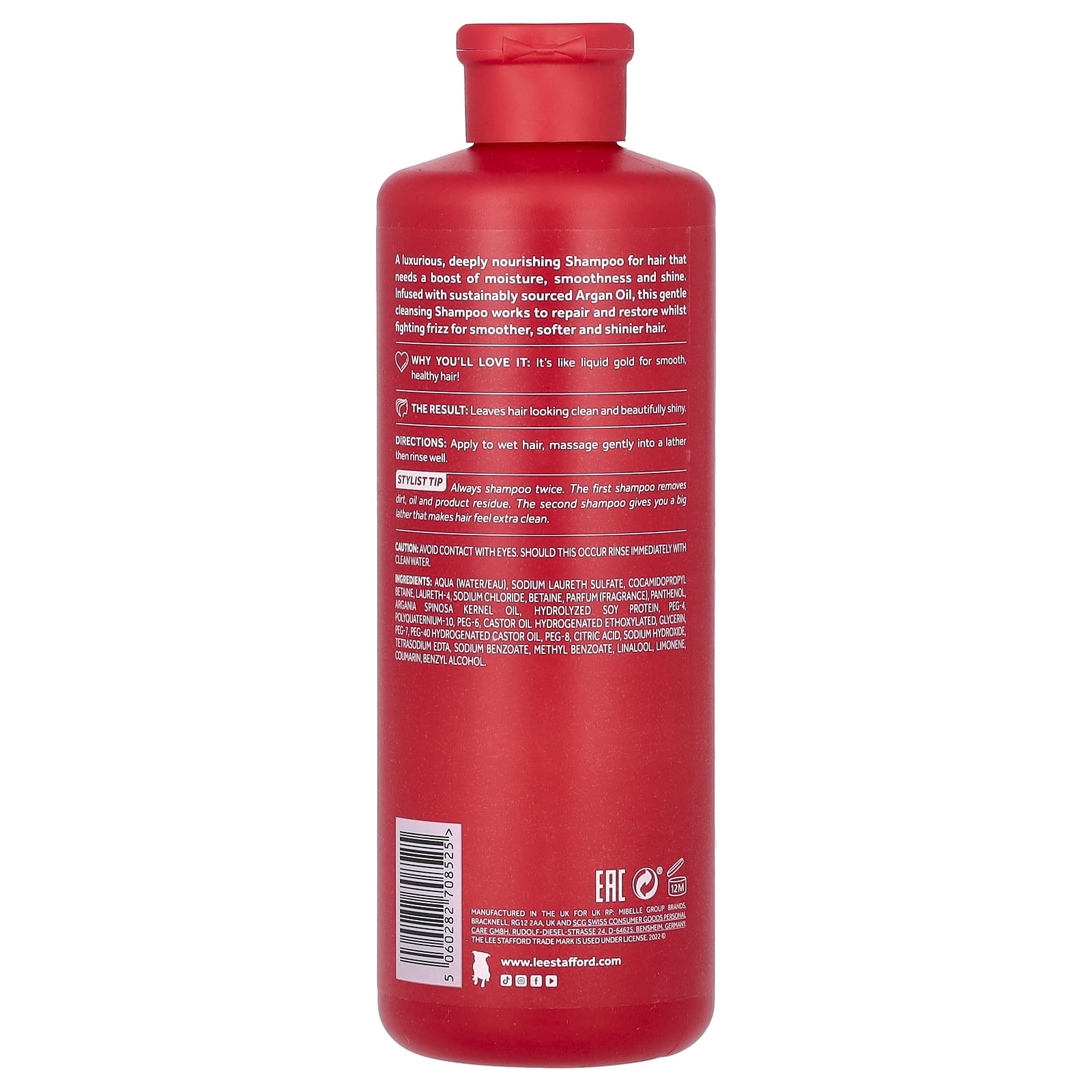 Lee Stafford, Argan Oil Nourishing Shampoo, For Dry, Dull & Naturally Coarse Hair, 16.9 fl oz (500 ml) - Image 2