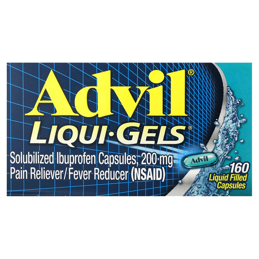Advil Liquid Filled Capsules 200mg Pain Relief for Adults and Children - Image 1