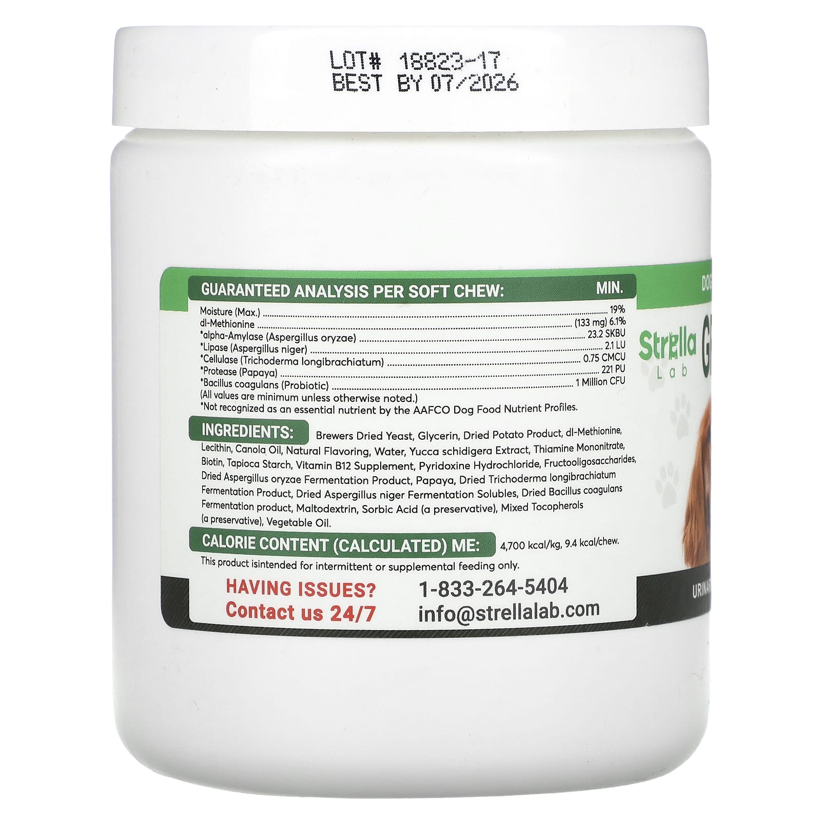StrellaLab, Green Lawn Chews For Dogs, 120 Soft Chews, 8.46 oz (240 g)