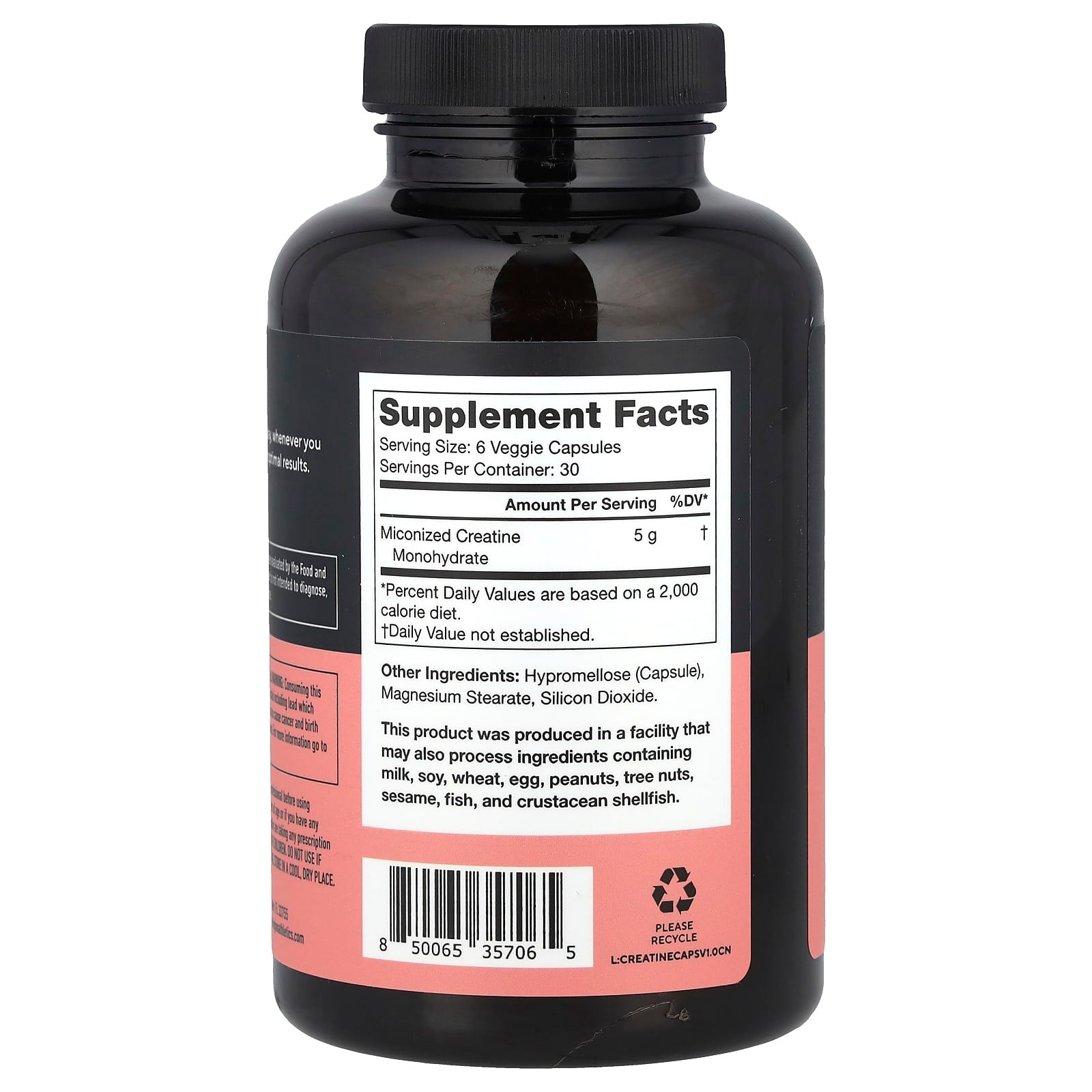 Legion Athletics, Creatine, 180 Capsules (833 mg per Capsule) - Image 2