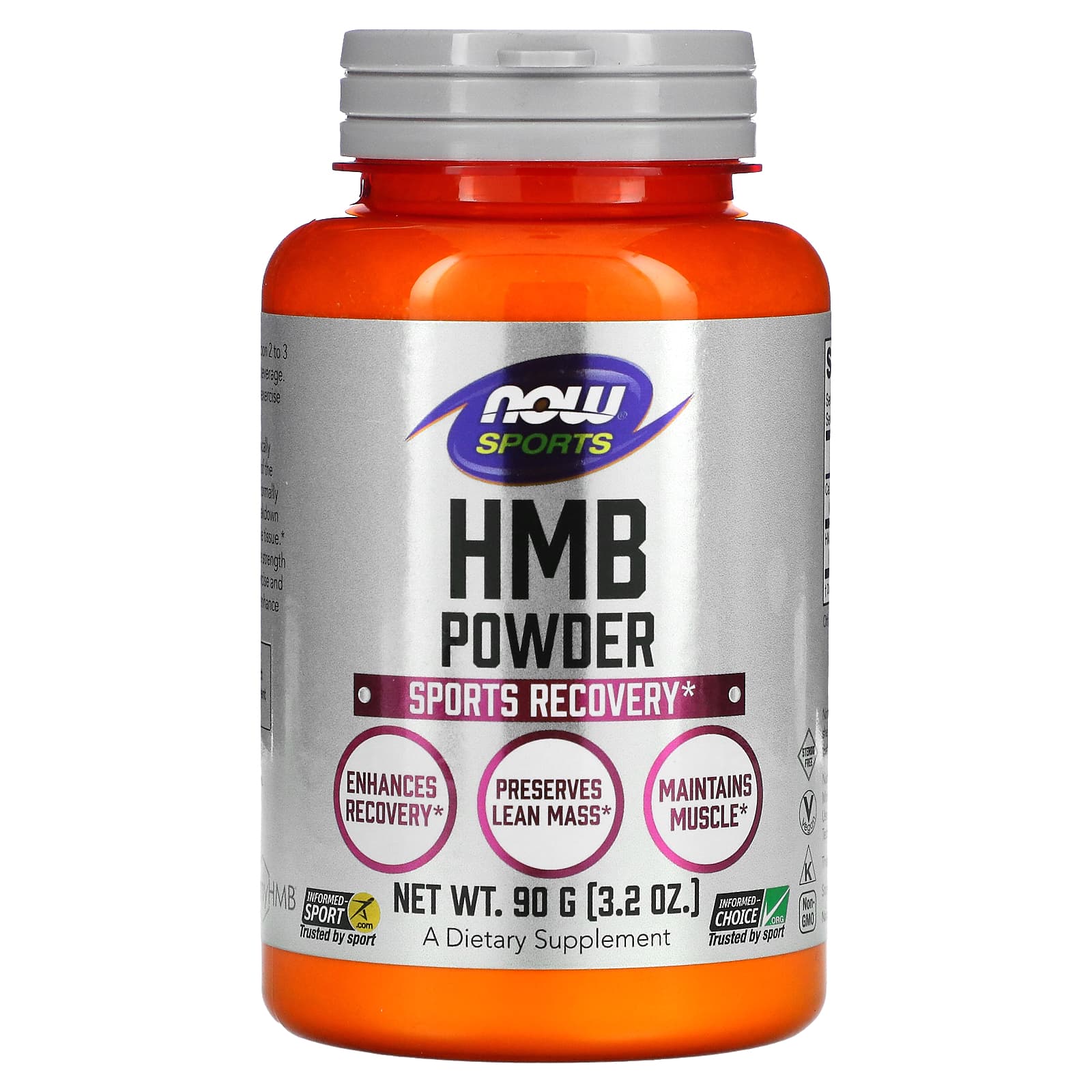NOW Foods, Sports, HMB Powder, Sports Recovery, 3.2 oz (90 g) - Image 1