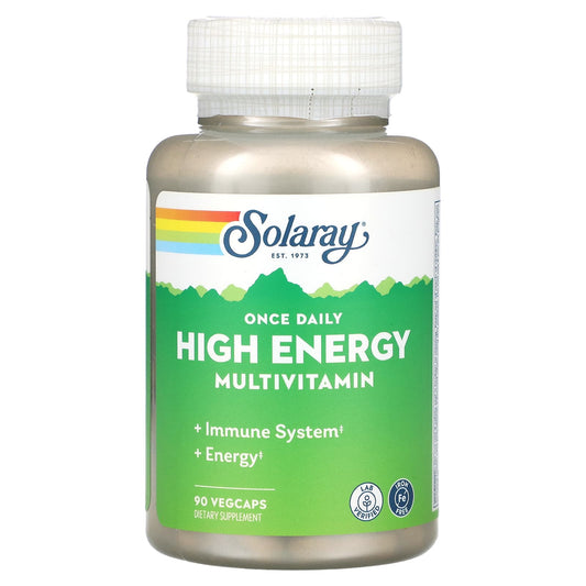 Solaray, Once Daily, High Energy Multivitamin, Iron Free, 90 VegCaps - Image 1