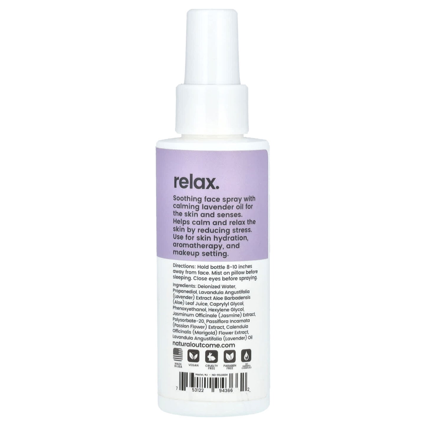 Natural Outcome, Relax, Calming Facial Mist, 4 oz (120 ml) - Image 2