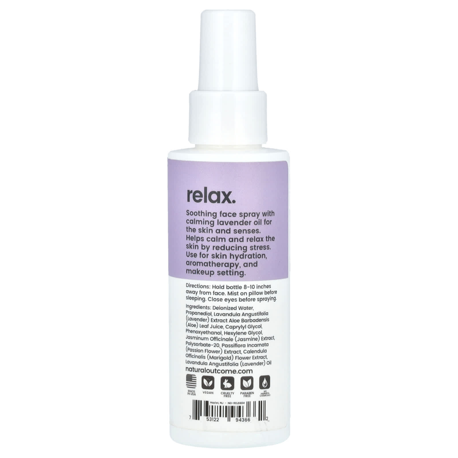 Natural Outcome, Relax, Calming Facial Mist, 4 oz (120 ml) - Image 2
