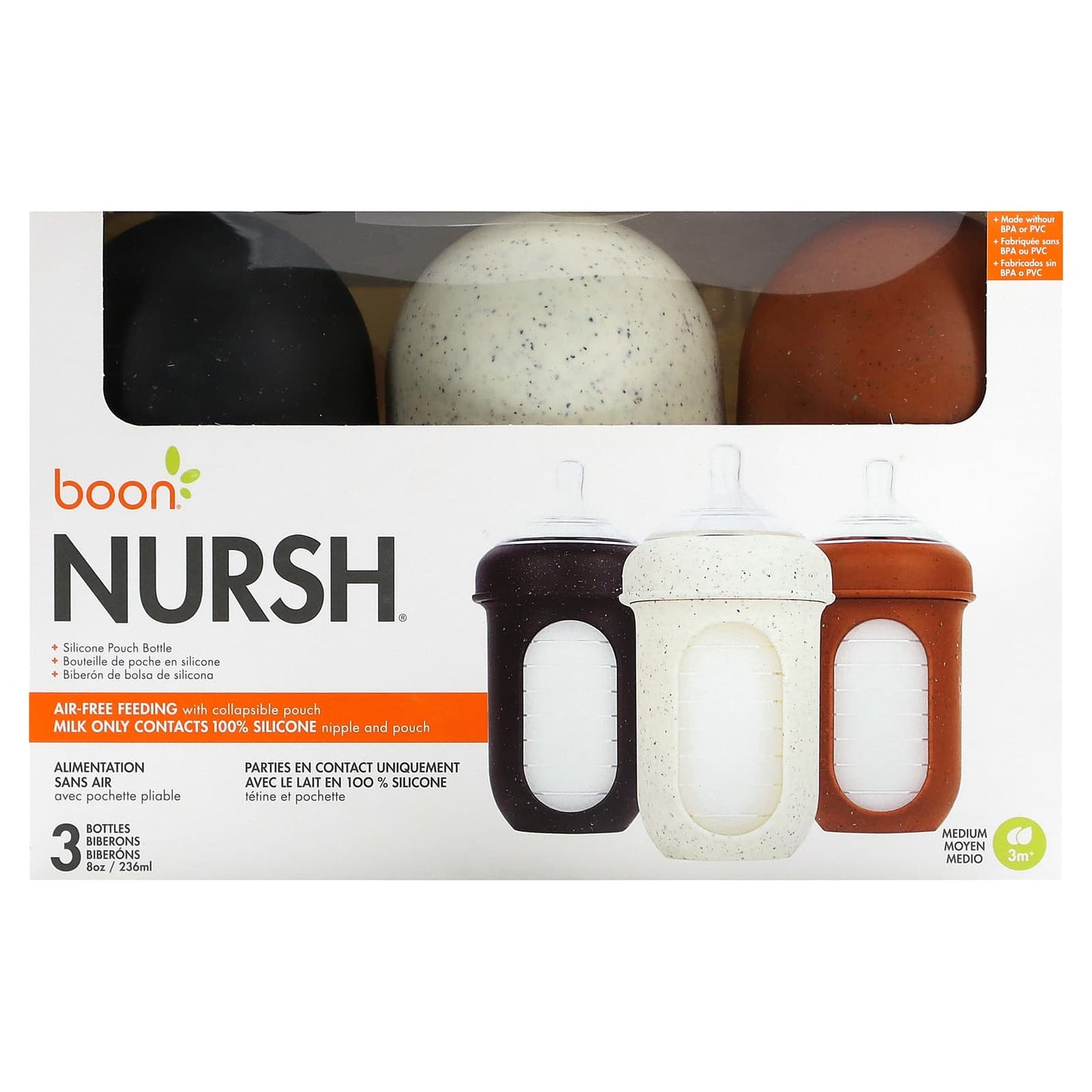 Boon Nursh Silicone Pouch Bottle Set for Easy Feeding - Image 1
