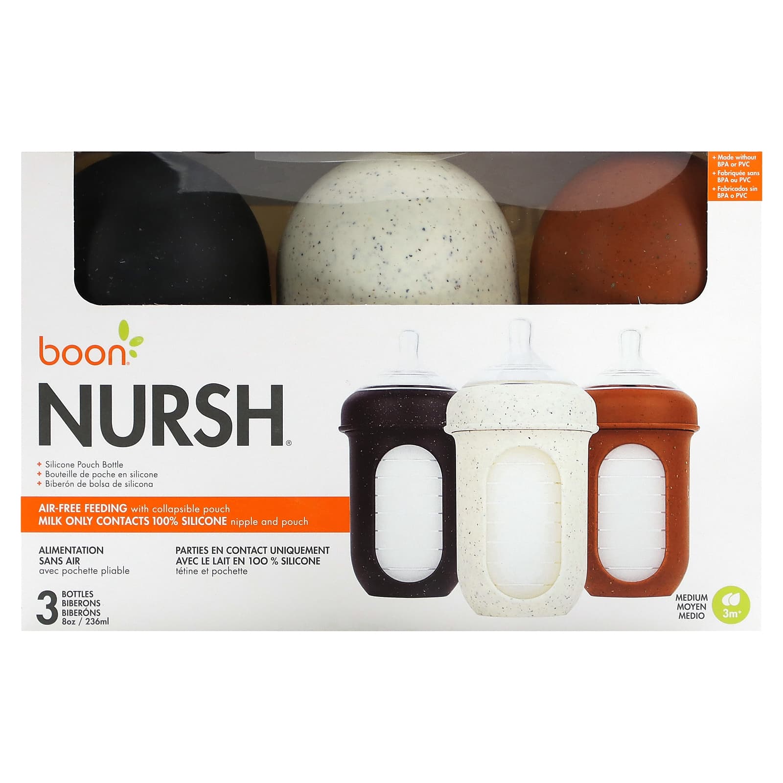 Boon Nursh Silicone Pouch Bottle Set for Easy Feeding - Image 1