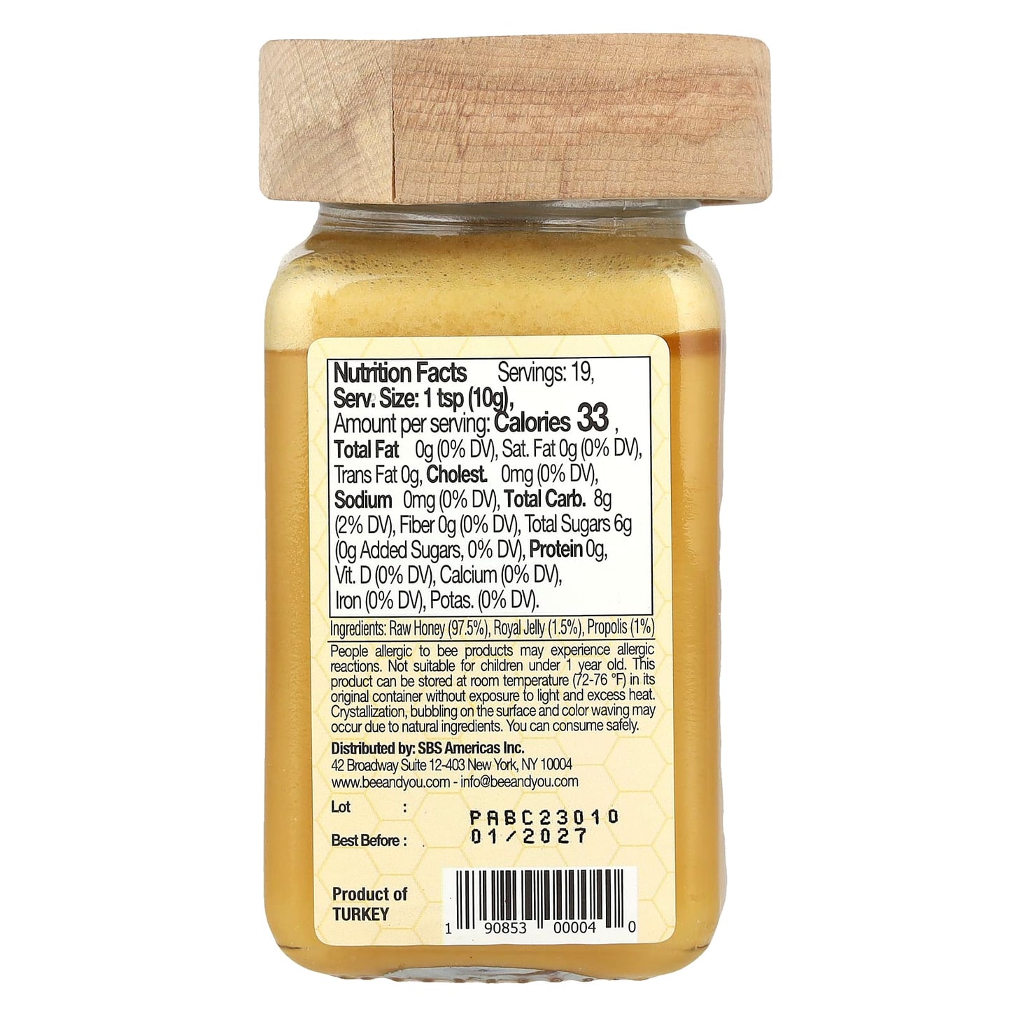 Bee&You, Raw Honey, Propolis Royal Jelly, For Kids, 6.7 oz (190 g)